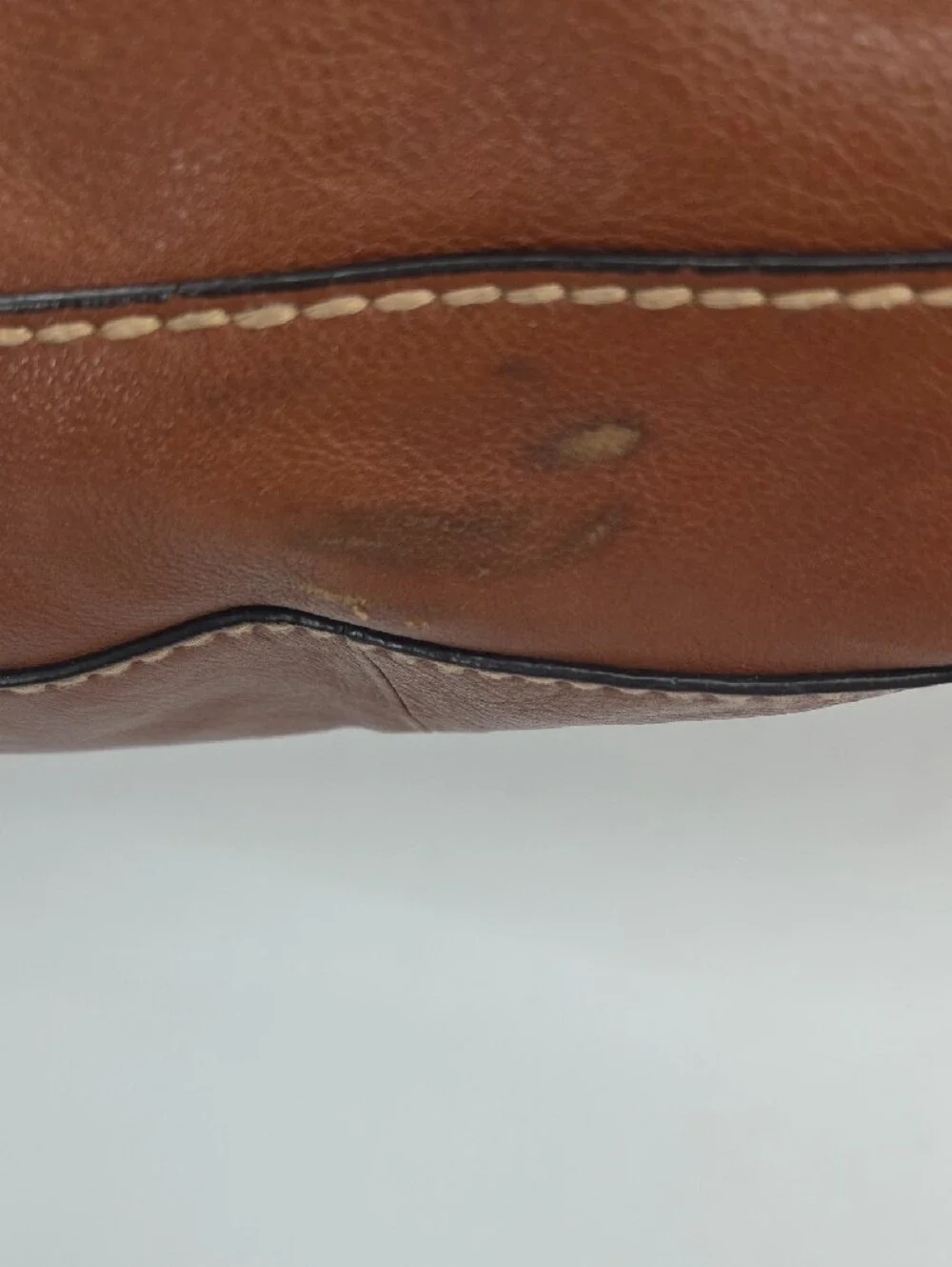 Large Fossil Tan Leather Shoulder Bag